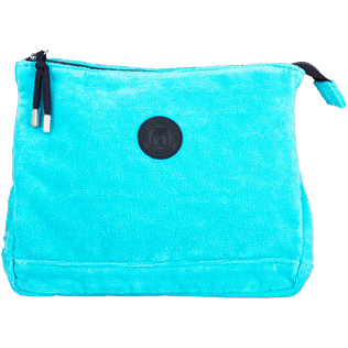 Bags Solid - Zipped Beach pouch in Terry Cloth Solid Jacquard, Curacao front Bags Solid - Zipped Beach pouch in Terry Cloth Solid Jacquard, Curacao front