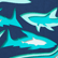 Maillot de bain homme Requins 3D, Bleu marine 