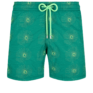 Men Embroidered Swim Trunks Hypno Shell - Limited Edition Linden front view