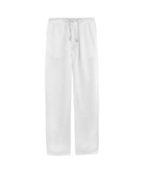 Men Others Solid - Men Linen Pants Solid, White front view