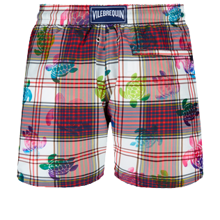Herren Klassische dünne Stoffe Grafisch - Ultraleichte und verstaubare Carreaux & Turtles Bademode für Herren, Multicolor back Herren Klassische dünne Stoffe Grafisch - Ultraleichte und verstaubare Carreaux & Turtles Bademode für Herren, Multicolor back