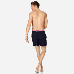 Hombre Clásico Liso - Bañador de dos colores para hombre, Azul marino backworn Hombre Clásico Liso - Bañador de dos colores para hombre, Azul marino backworn