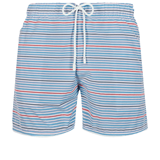 Men 112 Graphic - Men Swim Trunks Vintage 1971 Rayures Seersucker, Sky blue front Men 112 Graphic - Men Swim Trunks Vintage 1971 Rayures Seersucker, Sky blue front