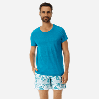 Men Others Solid - Men Linen Jersey T-Shirt Solid, Seychelles frontworn Men Others Solid - Men Linen Jersey T-Shirt Solid, Seychelles frontworn