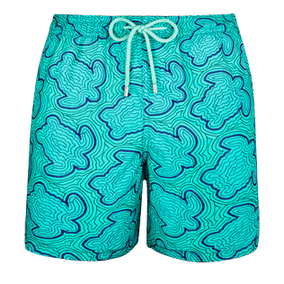 Herren Klassische Moorea Bedruckt - Hypnotic Turtles Bademode mit Stickarbeiten für Herren – Limited Edition, Veronesengrün front Herren Klassische Moorea Bedruckt - Hypnotic Turtles Bademode mit Stickarbeiten für Herren – Limited Edition, Veronesengrün front