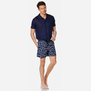 Hombre Clásico Estampado - Bañador con estampado Vilebrequin Labels para hombre, Azul marino supp2 Hombre Clásico Estampado - Bañador con estampado Vilebrequin Labels para hombre, Azul marino supp2
