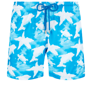 Men Ultra-light classique Printed - Men Ultra-light and packable Swim Shorts Clouds, Hawaii blue front view