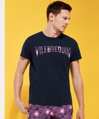Herren Andere Bedruckt - Hypno Shell T-Shirt aus Baumwolle für Herren, Marineblau Vorderseite getragene Ansicht