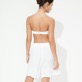 Women Others Embroidered - Women Linen Bermuda Shorts Broderies Anglaises, White back worn view