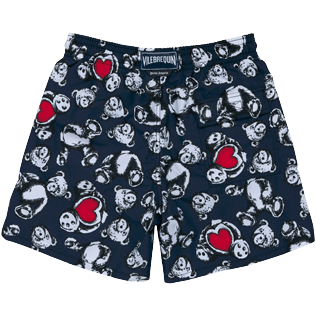 Imagen de Hombre Clásico Estampado - Bañador con estampado Palm Bear Hearts para hombre - Vilebrequin x Palm Angels, Azul marino vista trasera Imagen de Hombre Clásico Estampado - Bañador con estampado Palm Bear Hearts para hombre - Vilebrequin x Palm Angels, Azul marino vista trasera