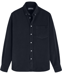 Men Others Solid - Men Corduroy Shirt Solid, Navy front view
