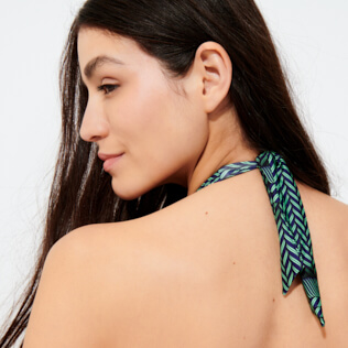 女款 Halter 印制 - 女士 Maharadjah 挂脖式比基尼上衣, Batik blue supp1 女款 Halter 印制 - 女士 Maharadjah 挂脖式比基尼上衣, Batik blue supp1