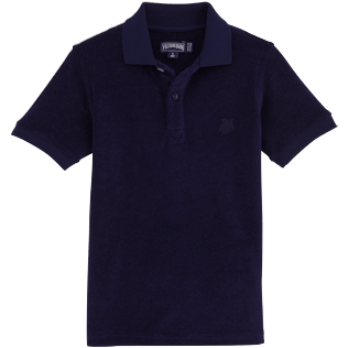 Garçons Polos Uni - Polo éponge, Bleu marine front Garçons Polos Uni - Polo éponge, Bleu marine front