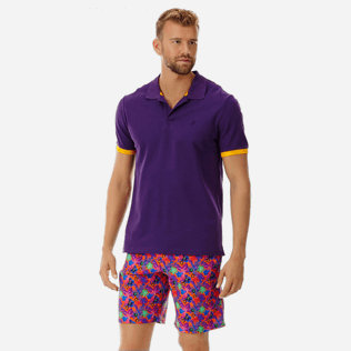 Men Others Solid - Men Cotton Pique Polo Shirt Solid, Reddish purple frontworn Men Others Solid - Men Cotton Pique Polo Shirt Solid, Reddish purple frontworn