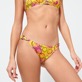 Braguita de bikini de talle medio con estampado Monsieur André para mujer - Vilebrequin x Smiley® Limon detalles vista 3