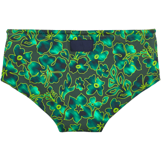 Men Short Printed - Natural Flowers Swim briefs, Olive back Men Short Printed - Natural Flowers Swim briefs, Olive back