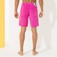 Men Others Solid - Men Velvet Bermuda Shorts 5-pocket, Shocking pink back worn view