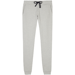 Hombre Autros Liso - Pantalones de chándal en algodón de color liso para hombre, Lihght gray heather vista frontal