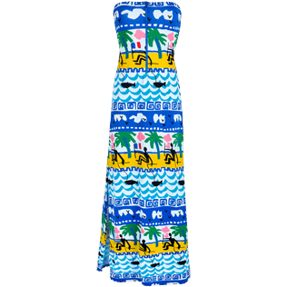 Women Others Printed - Women long bustier Dress La Mer - Vilebrequin x JCC+ - Limited Edition, White front view