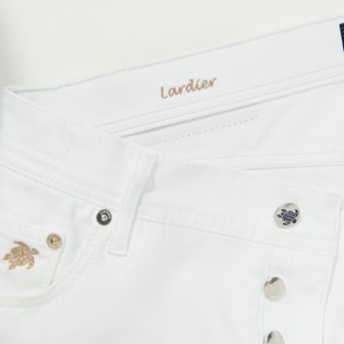 Herren Andere Uni - Solid Hose im Fünf-Taschen-Design für Herren, Weiss Details Ansicht 4
