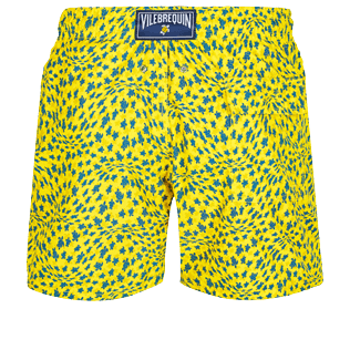 Men Classic Printed - Men Swim Trunks 2020 Micro Ronde Des Tortues Waves, Lemon back view