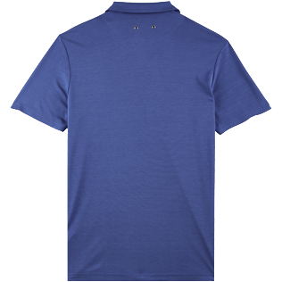 Picture of Men Others Solid - Men Tencel Polo Shirt Solid, Sea blue back view Picture of Men Others Solid - Men Tencel Polo Shirt Solid, Sea blue back view