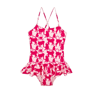 Niñas Autros Estampado - Bañador de una sola pieza con estampado Happy Monkeys para niña, Peony front Niñas Autros Estampado - Bañador de una sola pieza con estampado Happy Monkeys para niña, Peony front