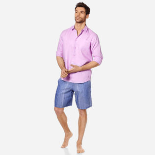 Uomo Altri Unita - Camicia uomo in lino tinta unita, Cyclamen supp3 Uomo Altri Unita - Camicia uomo in lino tinta unita, Cyclamen supp3