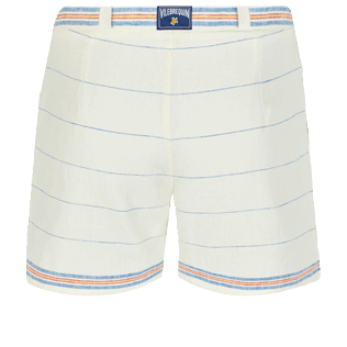 Men Others Graphic - Men 1972 Stripes Linen Bermuda Shorts, Chalk back view