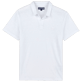 Uomo Altri Unita - Polo uomo in jersey di lino tinta unita, Bianco vista frontale