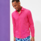 Men Others Solid - Unisex Cotton Voile Light Shirt Solid, Shocking pink front worn view