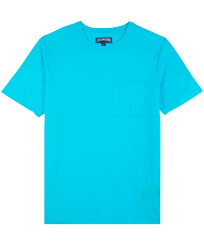 Herren Andere Uni - Einfarbiges T-Shirt aus Bio-Baumwolle für Herren, Aquamarin blau Vorderansicht