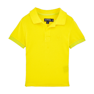 Chicos Camisa de polo Liso - Polo piqué de algodón liso para niños, Limon front Chicos Camisa de polo Liso - Polo piqué de algodón liso para niños, Limon front