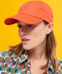 Others Solid - Unisex Cap Solid, Guava front worn view