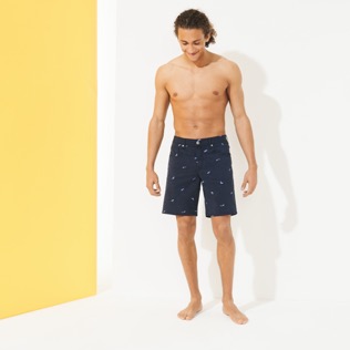 Men Others Printed - Men embroidered Bermuda Shorts 2009 Les Requins, Navy frontworn Men Others Printed - Men embroidered Bermuda Shorts 2009 Les Requins, Navy frontworn