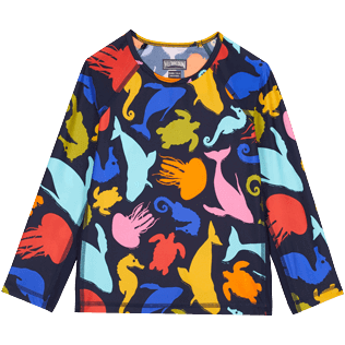 Photo de AUTRES Imprimé - T-shirt Anti UV enfant manches longues 1999 Focus, Saphir vue de face Photo de AUTRES Imprimé - T-shirt Anti UV enfant manches longues 1999 Focus, Saphir vue de face