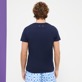 Men Others Printed - Men Cotton T-Shirt Batik Fishes, Navy back worn view