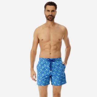 Hombre Bordados Bordado - Bañador bordado con estampado St Barth para hombre - Edición limitada, Mar azul frontworn Hombre Bordados Bordado - Bañador bordado con estampado St Barth para hombre - Edición limitada, Mar azul frontworn