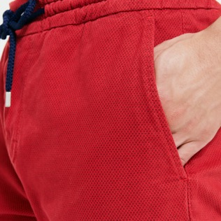 Homme AUTRES Imprimé - Pantalon jogging homme en gabardine imprimé Micro Dot, Rouge vue de détail 2