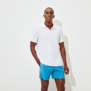Hombre Autros Liso - Polo en piqué de algodón, Blanco frontworn Hombre Autros Liso - Polo en piqué de algodón, Blanco frontworn