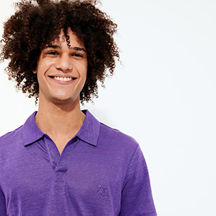 Hombre Autros Liso - Polo en punto de lino de color liso para hombre, Bengal supp2 Hombre Autros Liso - Polo en punto de lino de color liso para hombre, Bengal supp2