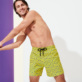 Men Classic Printed - Men Swim Trunks 2020 Micro Ronde Des Tortues Waves, Lemon front worn view