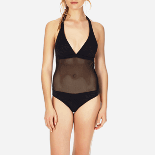 Women One piece Solid - Women One Piece Swimsuit Solid Net, Black supp1 Women One piece Solid - Women One Piece Swimsuit Solid Net, Black supp1
