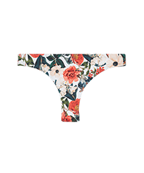 Women Classic brief Printed - Women Bikini Bottom Brief Tropical Blooms, White front view
