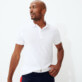 Men Others Solid - Men Terry Polo Shirt Solid, White front worn view