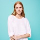 Unisex Linen Jersey T-Shirt Solid Blanco vista frontal desgastada