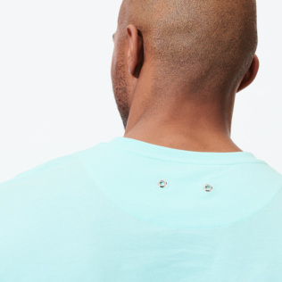 Herren Andere Uni - Einfarbiges T-Shirt aus Bio-Baumwolle für Herren, Lagune Details Ansicht 3