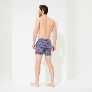 Men Flat belts Graphic - Men Short Flat Belt Stretch Swim Trunks Carreaux multicolores, Kerala backworn Men Flat belts Graphic - Men Short Flat Belt Stretch Swim Trunks Carreaux multicolores, Kerala backworn