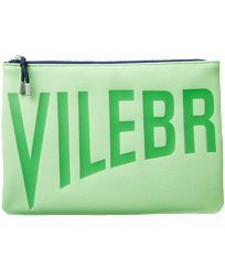 Autros Liso - Bolsa de playa de color liso con cremallera, Verde fluorescente vista frontal