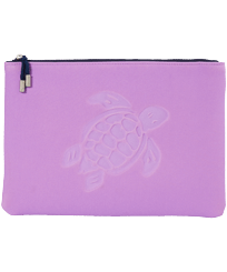 Bolsa de playa con cremallera y estampado Turtle Cyclamen vista frontal